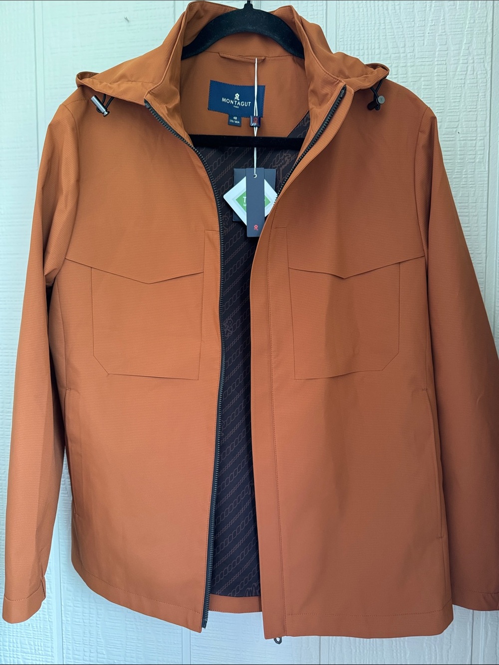 NWT Montagut Jacket in Burnt Orange w/ Detachable Hood